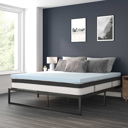 Flash Furniture 10" King Mattress, 14" Bed frame & 2" Topper Set XU-BD10-10PSM2M35-K-GG